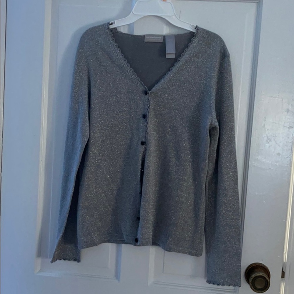 Lightly worn Liz Claiborne silver cardigan